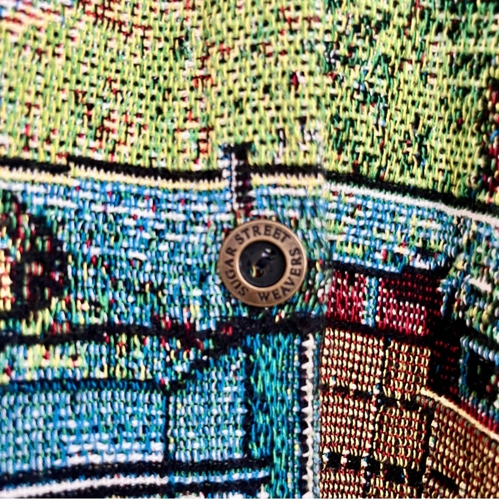 VTG Sugar Street Weavers Jacket Adult One Size AOP Tapestry 90’s Nicky Boehme - Picture 4 of 16